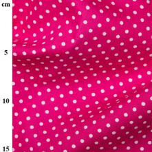 100% Cotton Cerise Pink Polka Dot Print Fabric x 0.5m